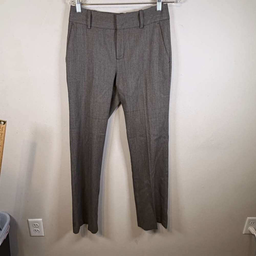 Zara Womens Dress Pants Herringbone Textured Gray Brown Size 4